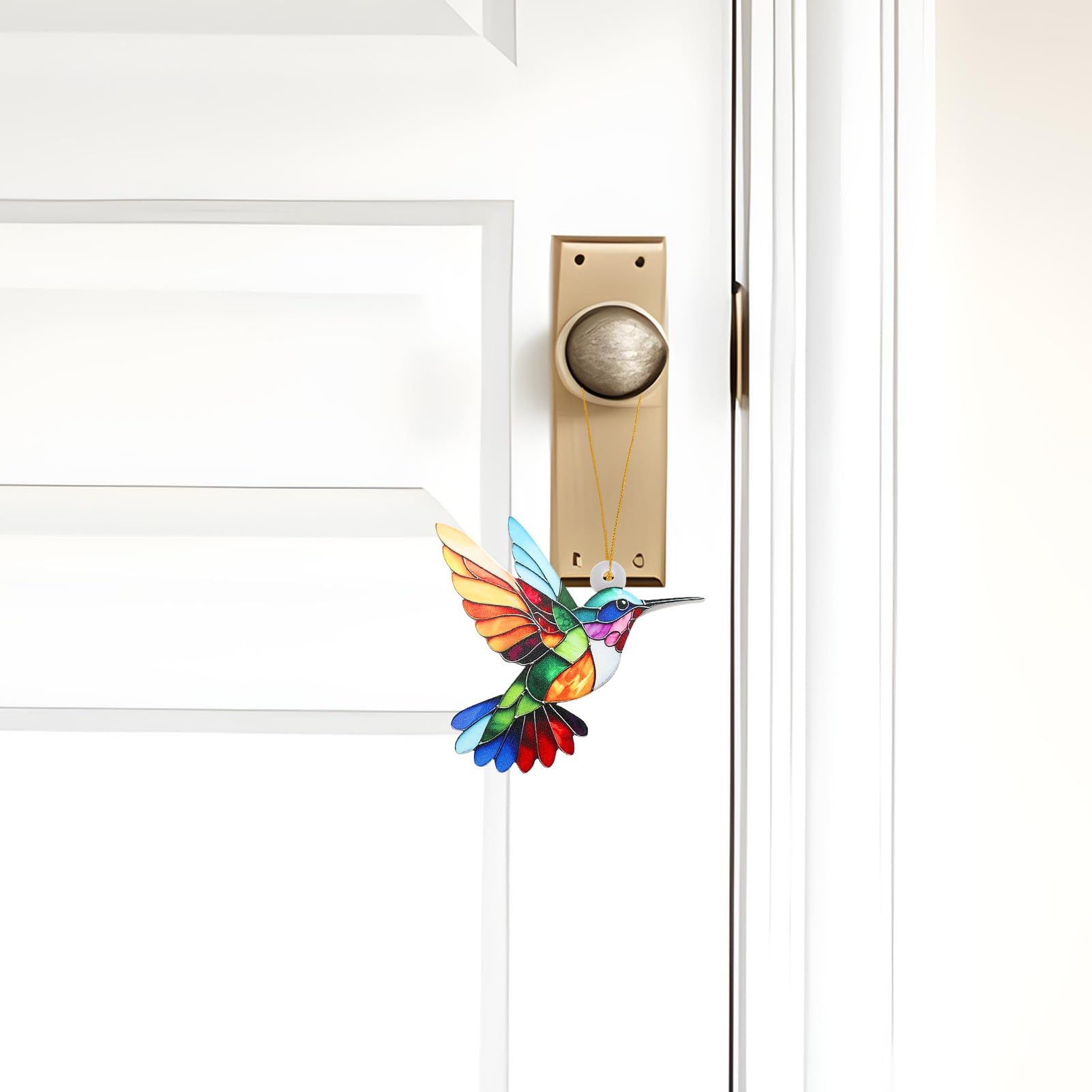 Kolibri-Weihnachtsbaumschmuck, künstliches Buntglas-Acryl-Dekor, zum Aufhängen für Baum, Fenster, Garten, Auto, Kolibri, Geschenke für Frauen, Vogelliebhaber, Urlaubsandenken, 2 Stück