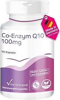 Vitamintrend Co-Enzym Q10 100mg, 90 Kapseln, schluckfreundlich, hochdosiert, Nahrungsergänzungsmittel vegan ohne Magnesiumstearat, in Deutschland hergestellt