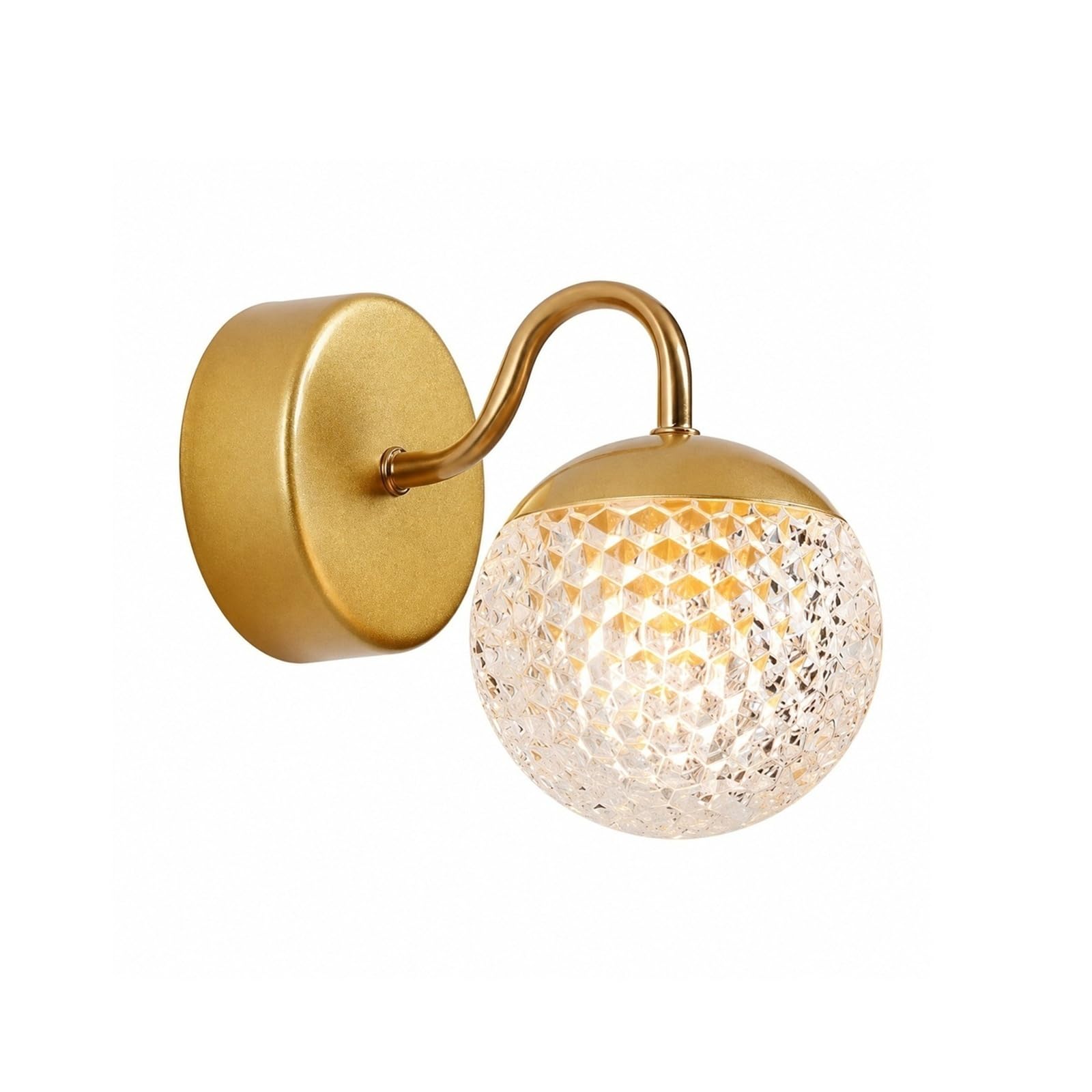 OZBMA Gold Globe Outdoor Wall Sconce, G9 Gooseneck Exterior Lamp, IP65 Metal Porch Fixture with Textured Acrylic Shade for Patio Garden Courtyard Balcony Entryway Decor Villa Cottage