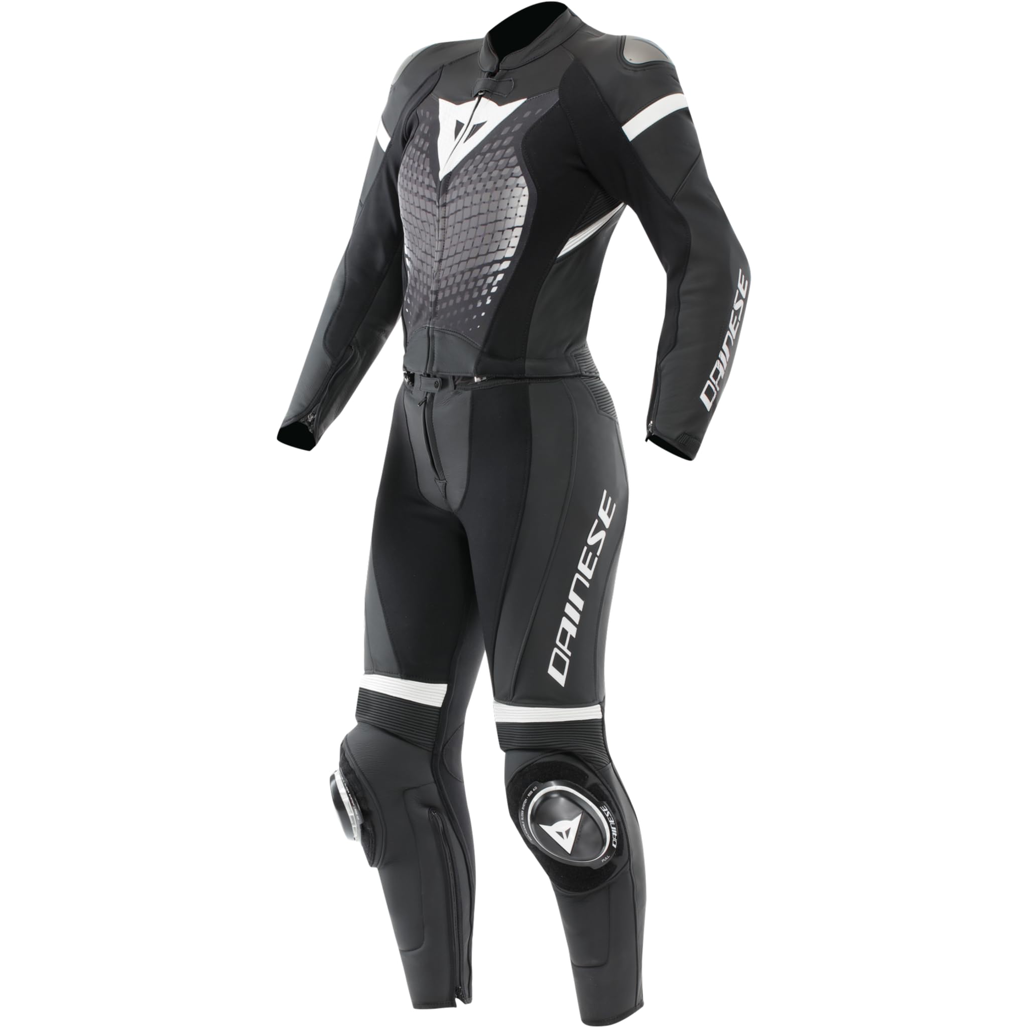 Dainese Fulminea S26 Damski dwuczęściowy skórzany garnitur motocyklowy, czarny/biały, Short 41