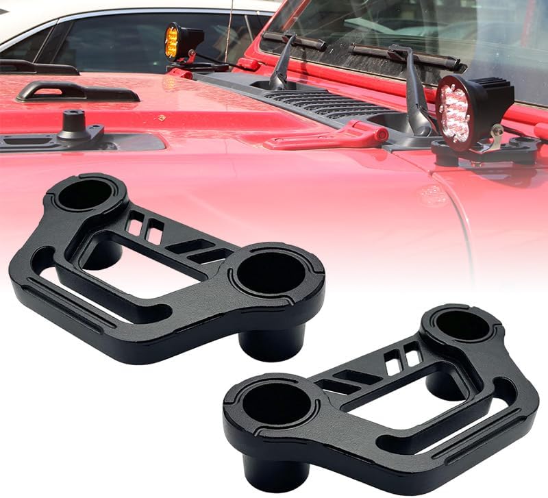 Cowl Light Mount for Jeep JL A-Pillar Cube Light Pods Mounting Bracket for Jeep JL Wrangler/Gladiator JT 2018 2019 2020 2021 2022 2023 - Pair