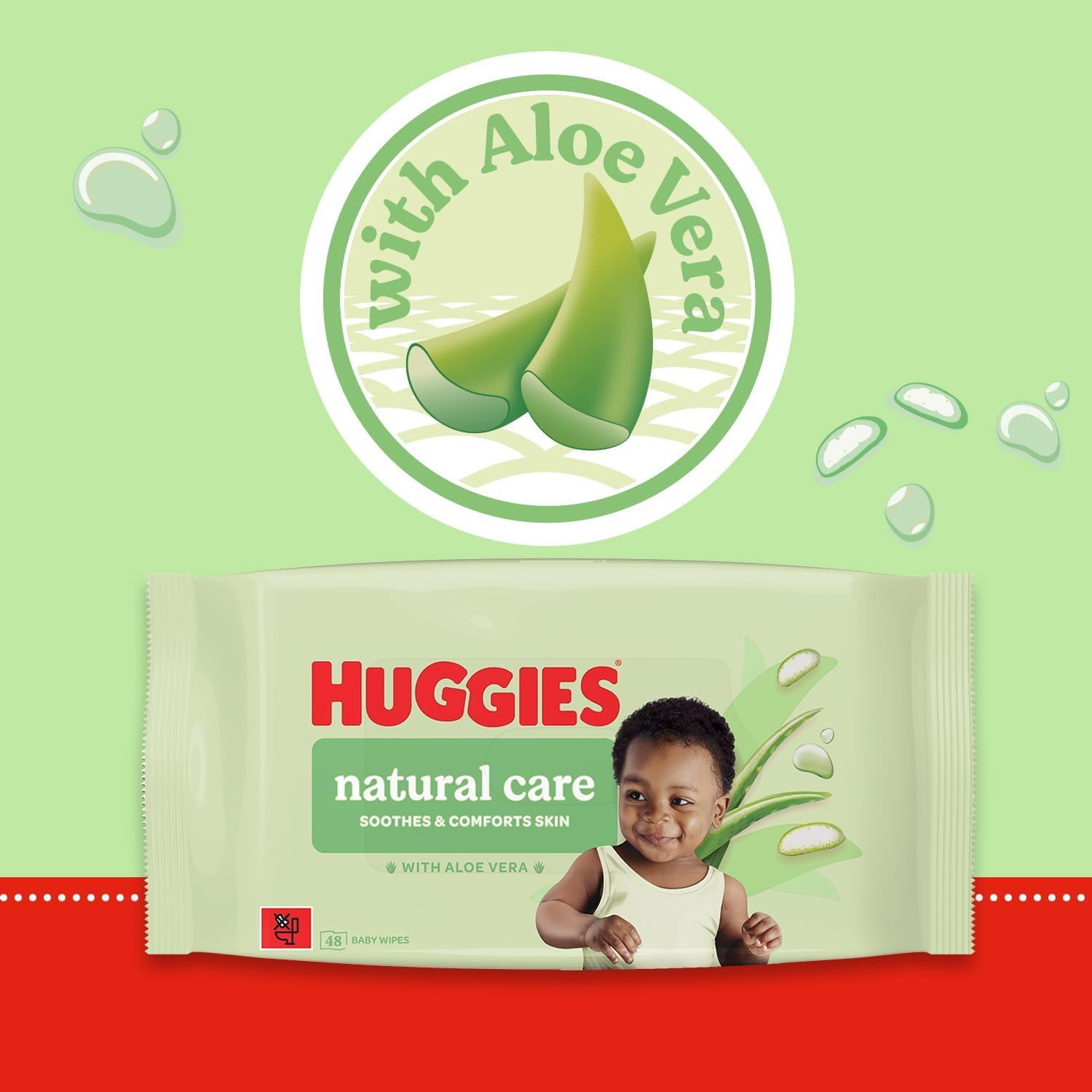 Huggies Natural Care Baby Wipes - Pack of 10 (480 Wipes) – Plastic Free Wet Wipes with Aloe Vera & Vitamin E, Hypoallergenic, Comfort and Soothe Baby's Delicate Skin - 5