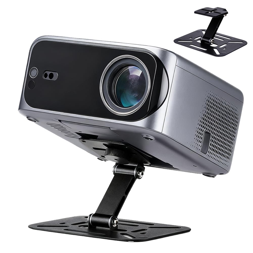 Supporto per proiettore pieghevole, mini proiettore, orientabile a 360° e montaggio rapido, per home cinema, sala giochi, ufficio, adatto per la maggior parte dei proiettori