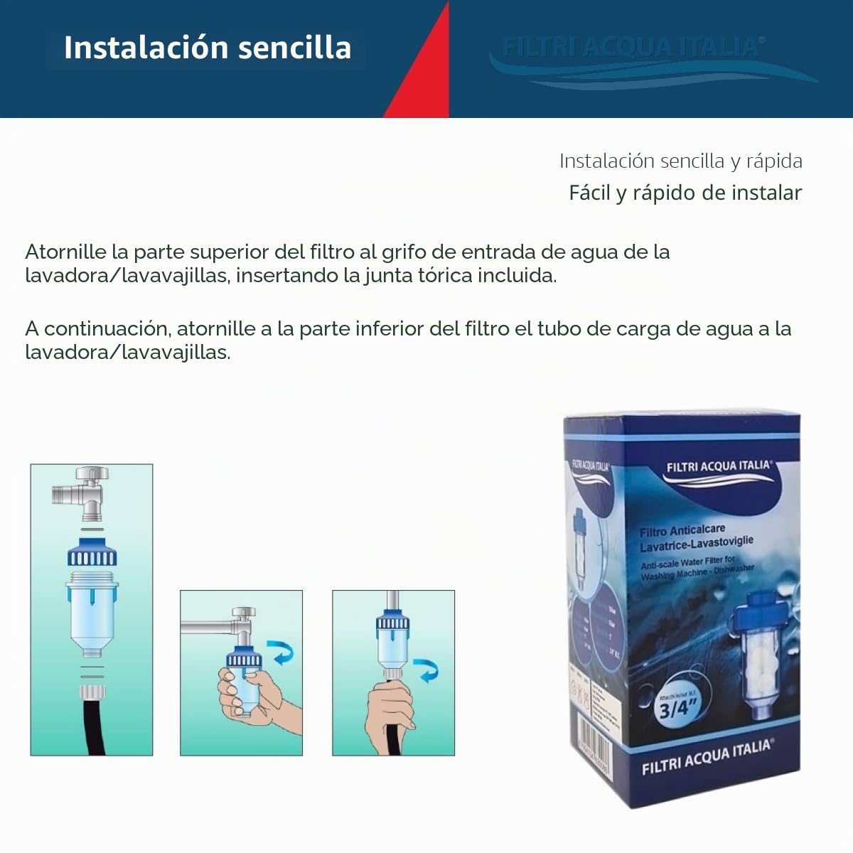 Filtro antical para lavadora con 10 recargas de polietileno de 1,5 kg.