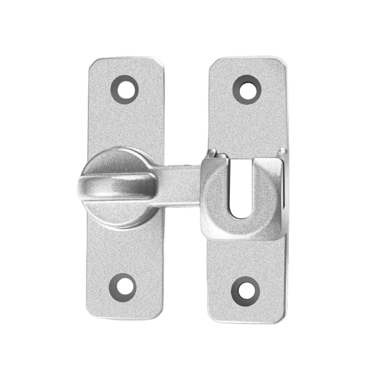 Palut Silver 2Pcs Aluminum Flip Door Bolt,180 Degree Rotating Thick Anti Rust Latches,Privacy Lock For Bedroom Garden Balcony