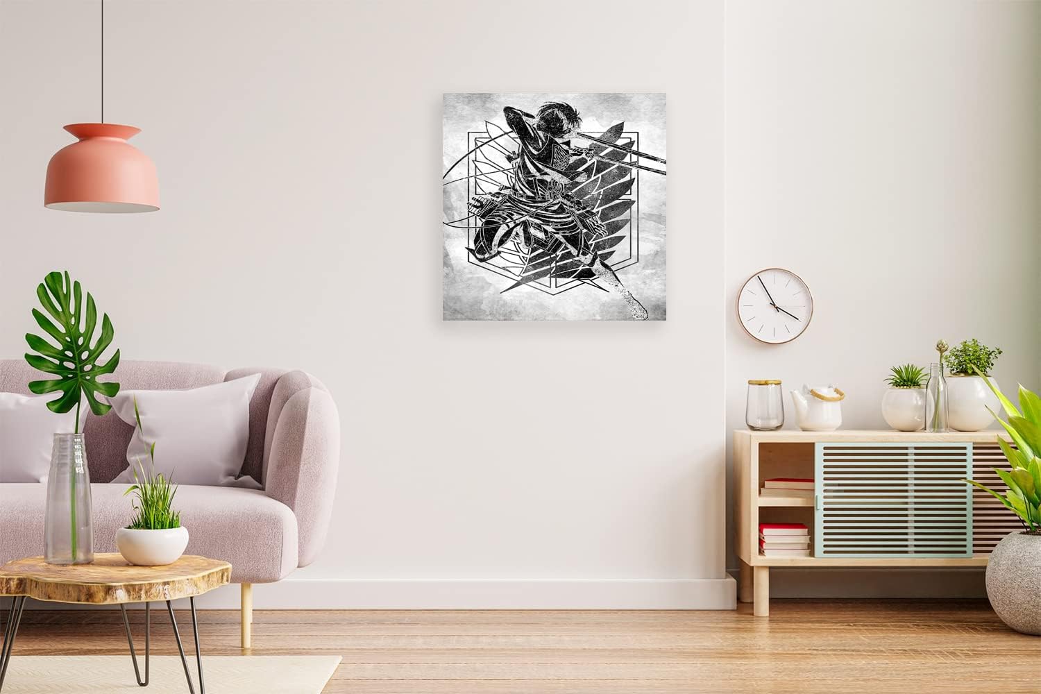 XtremeSkinsXtremeSkins Designs Print Wooden Framed Canvas Wall Art Decoration Poster (14x14 Inch) - BW Eren