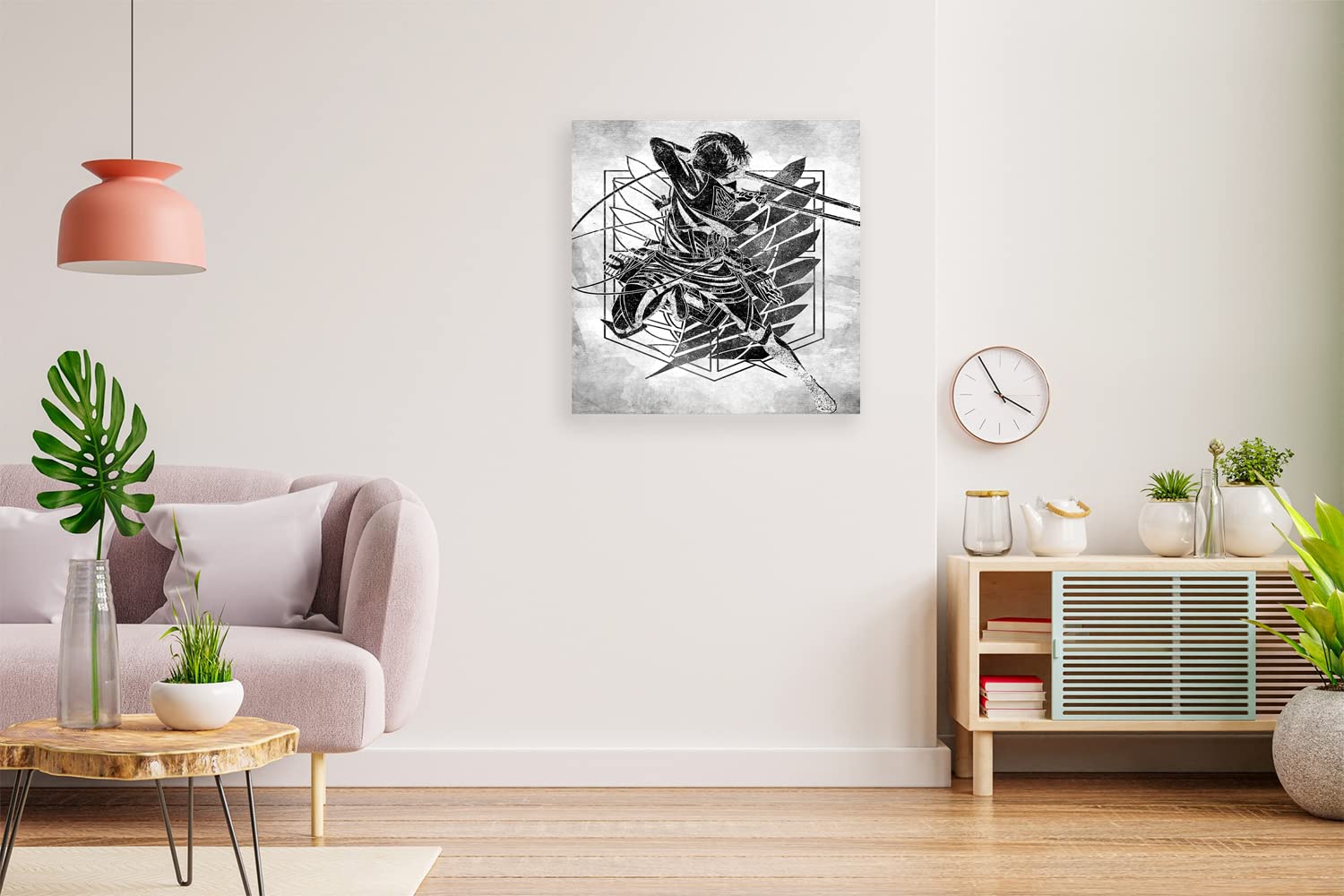 XtremeSkinsXtremeSkins Designs Print Wooden Framed Canvas Wall Art Decoration Poster (14x14 Inch) - BW Eren