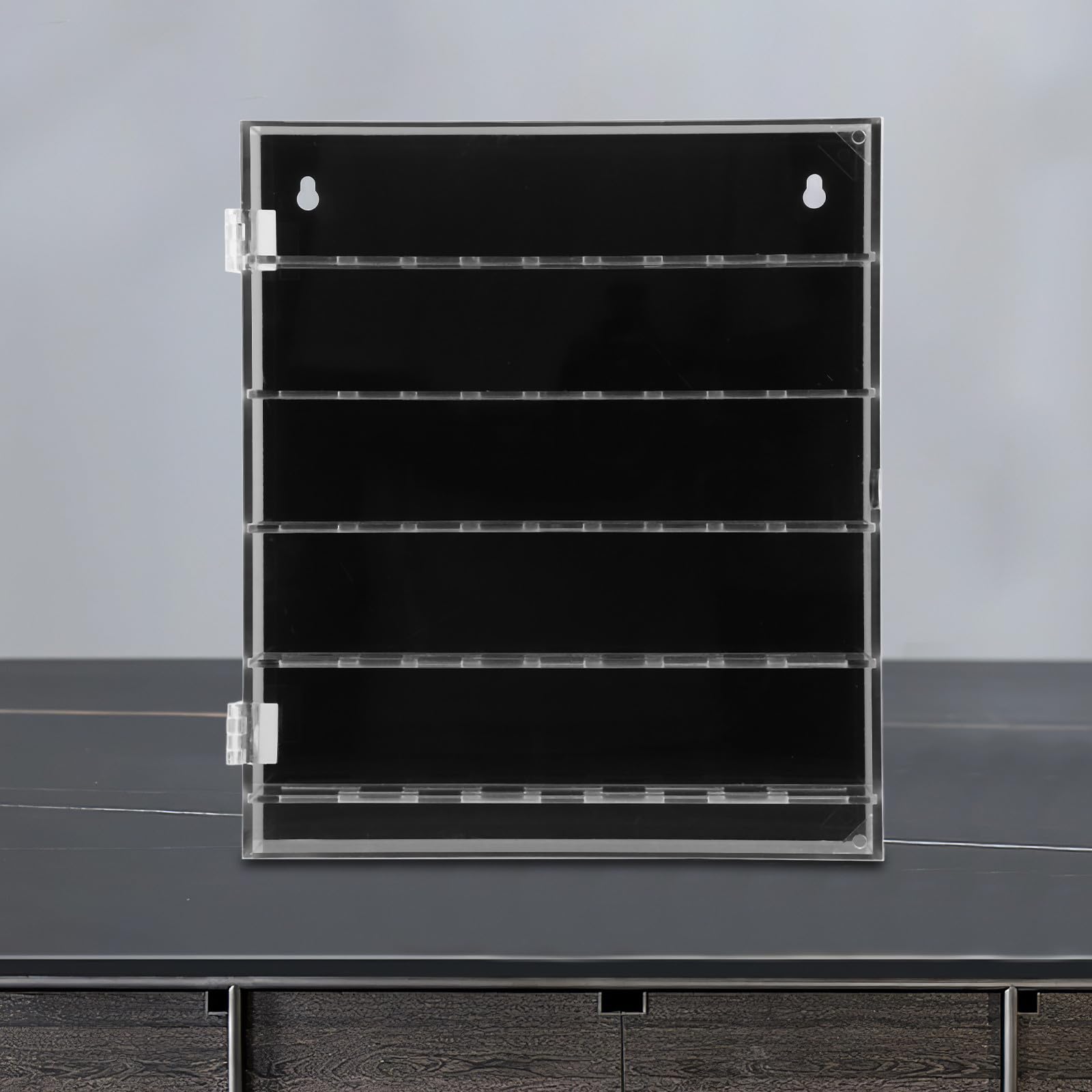 FRCOLOR Caja de Exhibición para Monedas de Desafío y Medallas de Acrílico Negro, Diseño Moderno Elegante, Protección Versátil para Oficina y Estantes