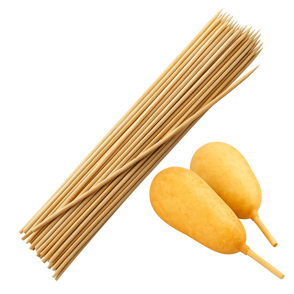 Perfect Stix Wooden Corn Dog Skewers, 12 x 1/4 inch, Semi Pointed, 500 Count