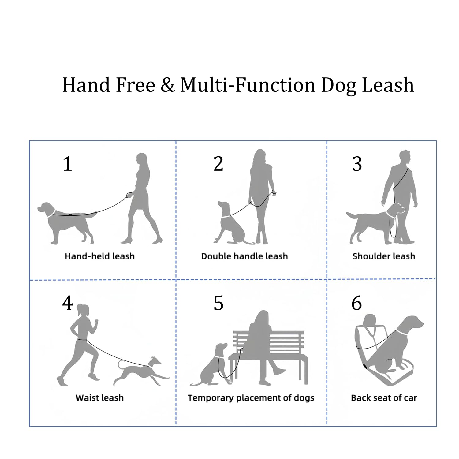 Hands Free Dog Leash, No Pull Bungee Dog Running Waist Leash, with Car Seat Belt, Reflective Stripes, Heavy Duty for Medium and Large Dogs. (Daisy Pink, Large) - image 6