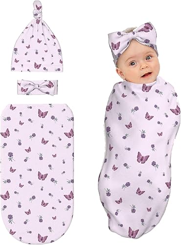 Miniatura 12 de Manta para envolver recién nacido con sombrero y lazo, saco de dormir suave, saco de envolver regalo para artículos de bebé de hongos, artículos de