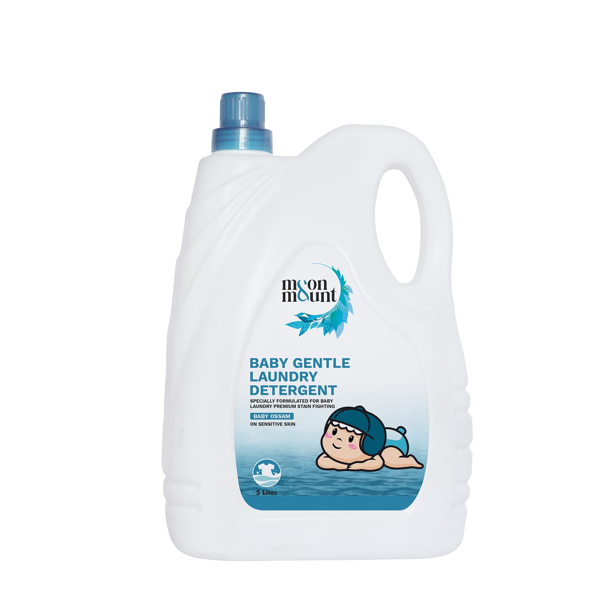 Moon & Mount Baby laundry liquid detergent 5 liter, washing liquid for Baby Clothes | Allergen Free | Leaf Love (Ossam)