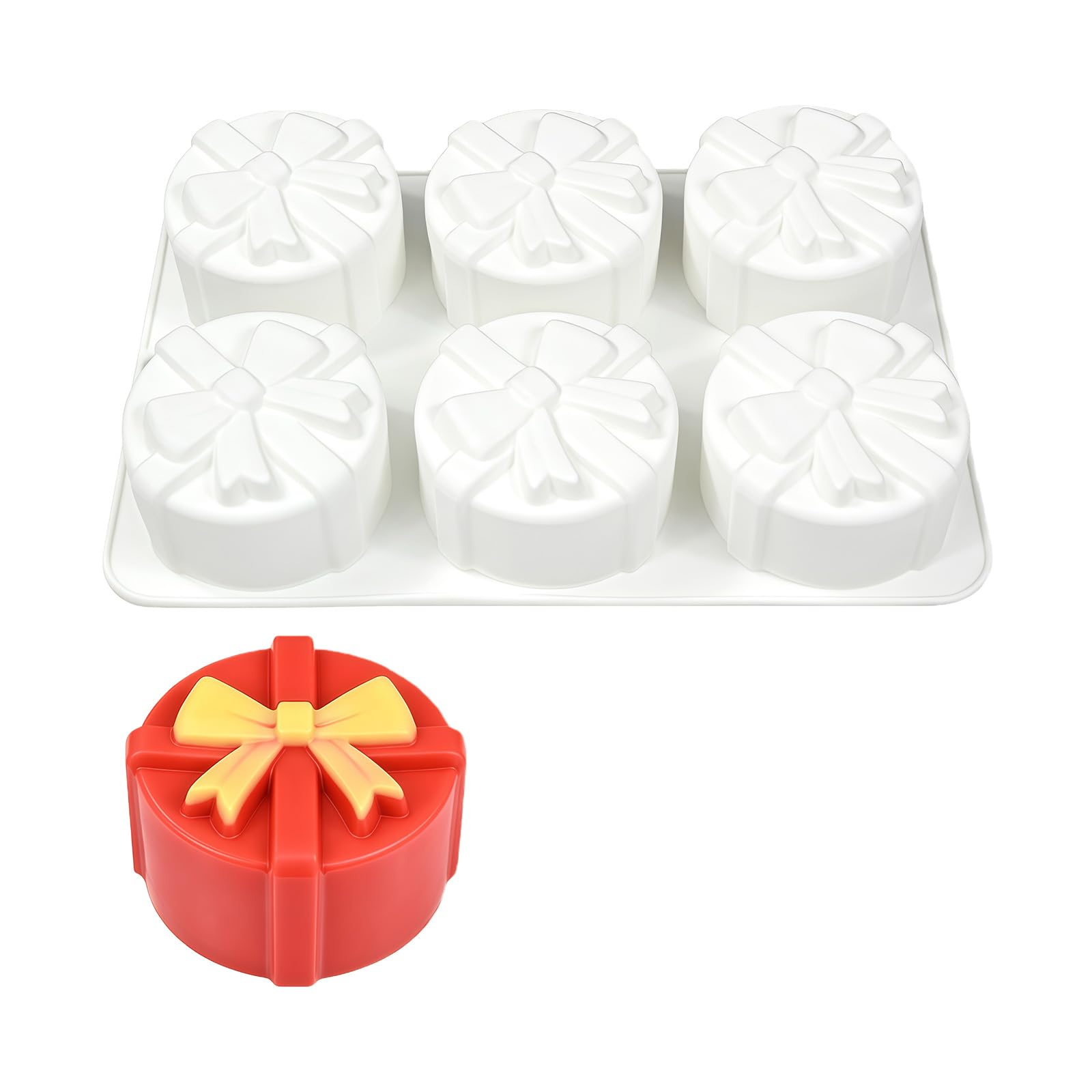 LUCKGONI Round Box Silicone Baking Tool Mousses Cake Decorating for Making Chocolate, Candy, Candle, Soap