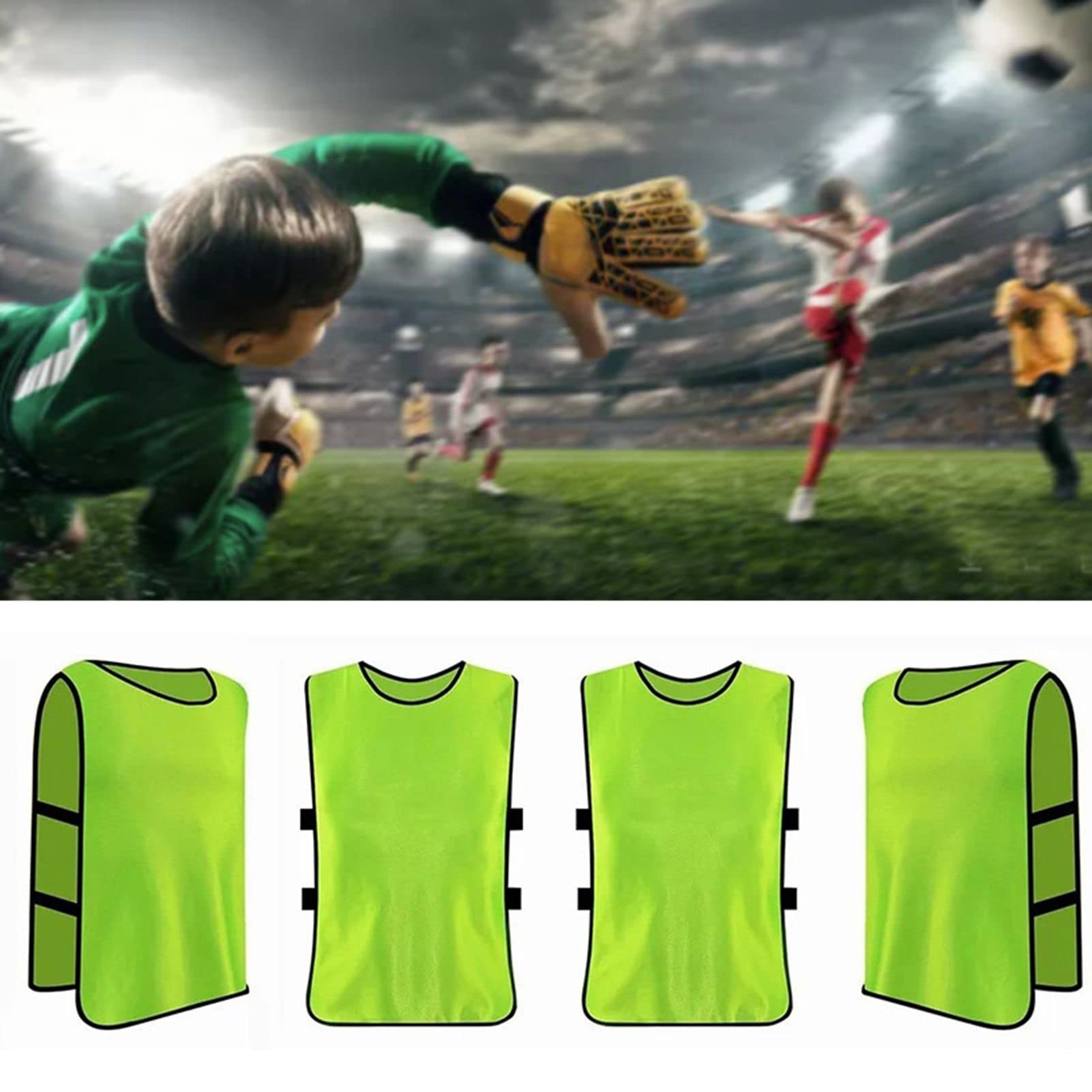 Drfeify Soccer Training Vest, 4 Pieces Soccer Training Vest