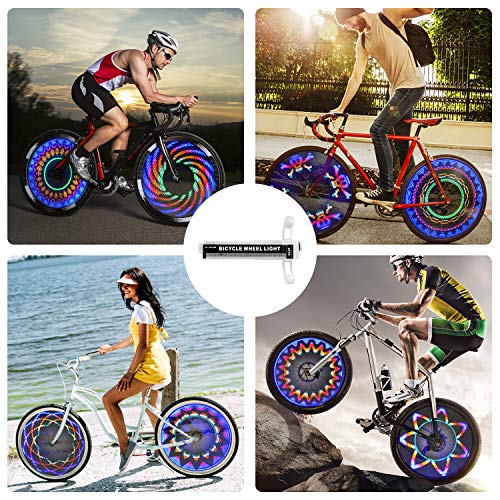 Bike Wheel Light, Bicycle Wheel Light LED Waterproof Spoke Lights Bicycle RGB Led Lights for Kids Adults Safety Cool Bike Accessories for Mountain Bike/Road Bikes/BMX Bike/Hybrid Bike/Folding Bike