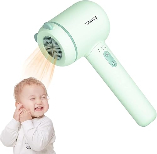 YALICE Cordless Hair Dryer for Baby and Kids, Portable Travel Blow Dryer with Gentle Airflow & Low Heat Ionic Care for Infant, 3 Speed Settings,