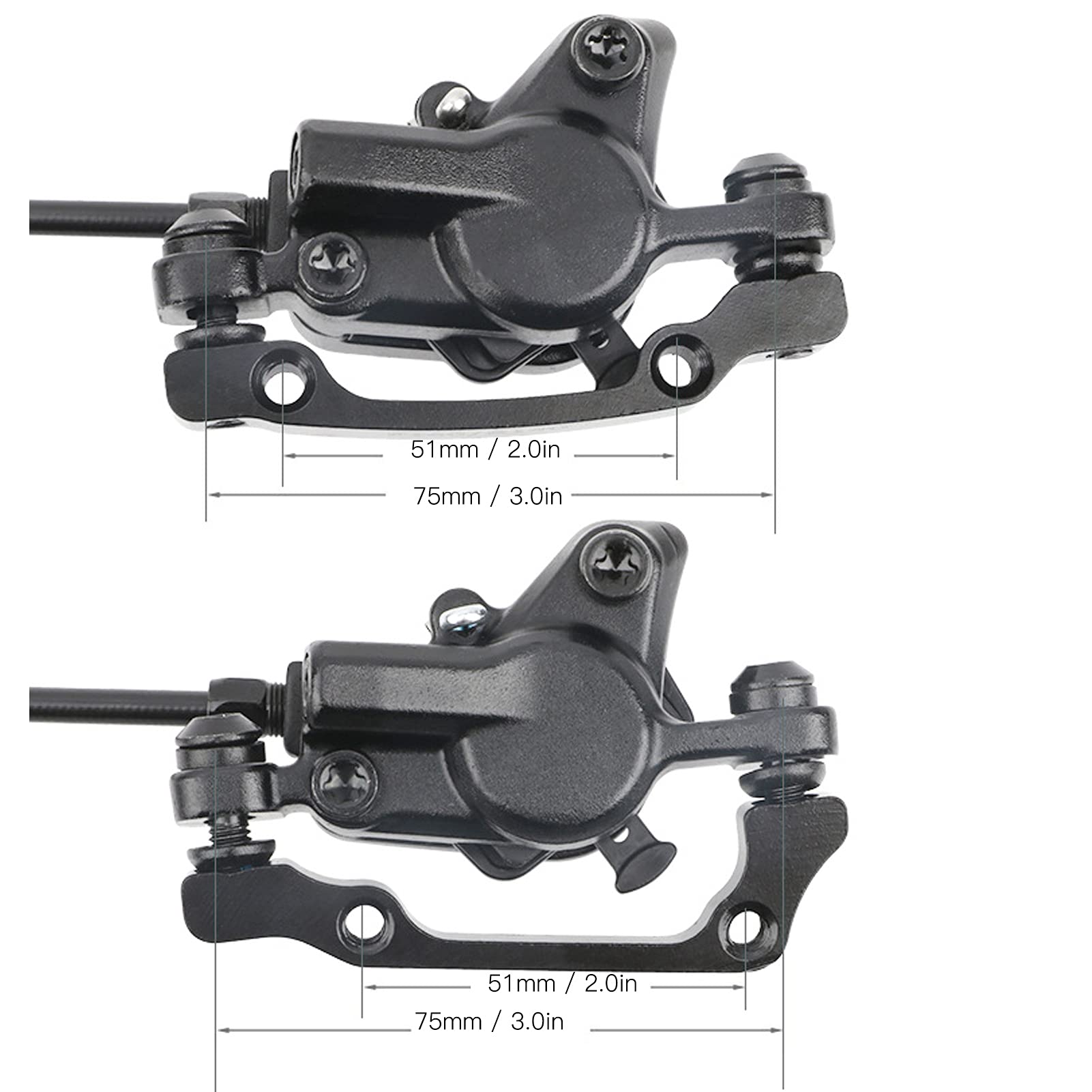 Ensemble de freins à disque hydrauliques leviers de frein avant et arrière de vélo de montagne en alliage d'aluminium haute performance pour les amateurs de cyclisme noir 800 mm