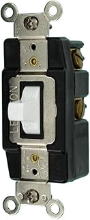 Leviton 20-Amp 120/277-Volt Toggle Single-Pole AC Quiet Switch, 1285-W, White