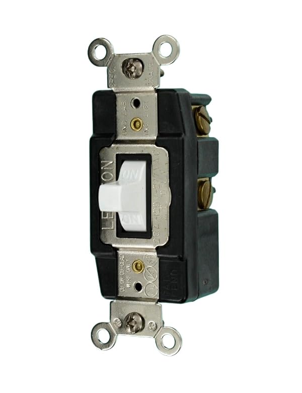 Leviton 20-Amp 120/277-Volt Toggle Single-Pole AC Quiet Switch, 1285-W, White by Leviton - Used condition - US$24.34