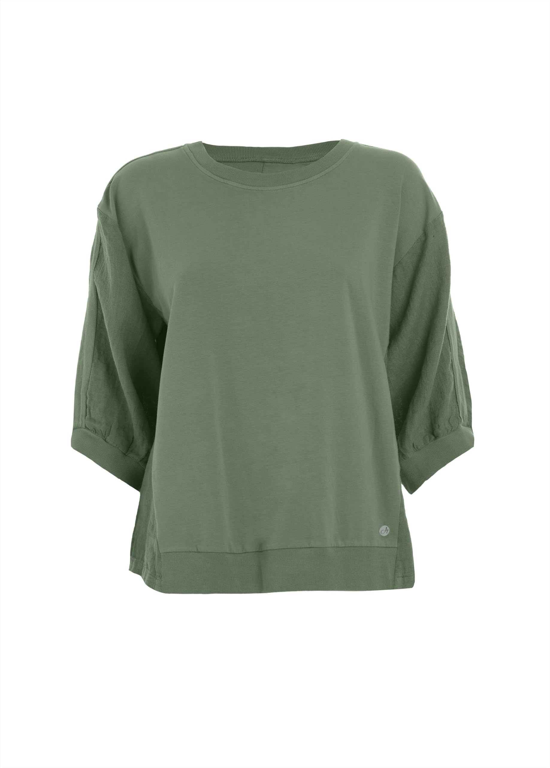 DEHA - Felpa Mixed Linen Sweatshirt in Cotone per Donna