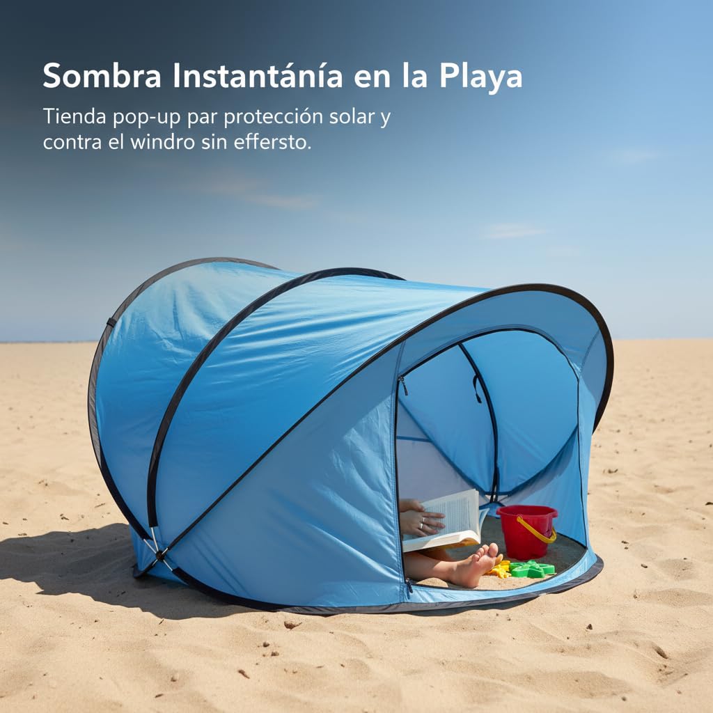 Tente Plage Automatique Anti | Polyester - coupe-vent - installation automatique - idéal plage solaire Pour la famille - Pour enfants