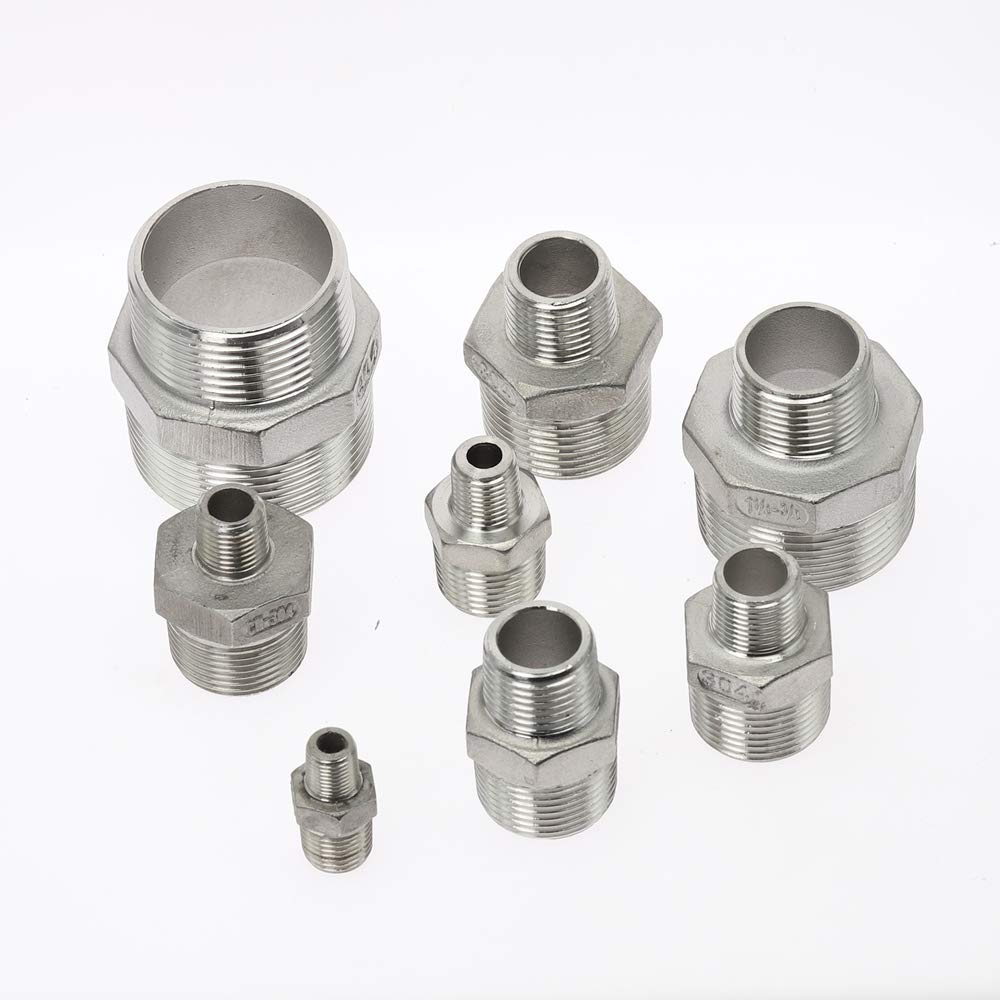 Raccordo Esagonale In Acciaio Inox 304 - Nipplo Maschio Per Tubi DN8-DN40