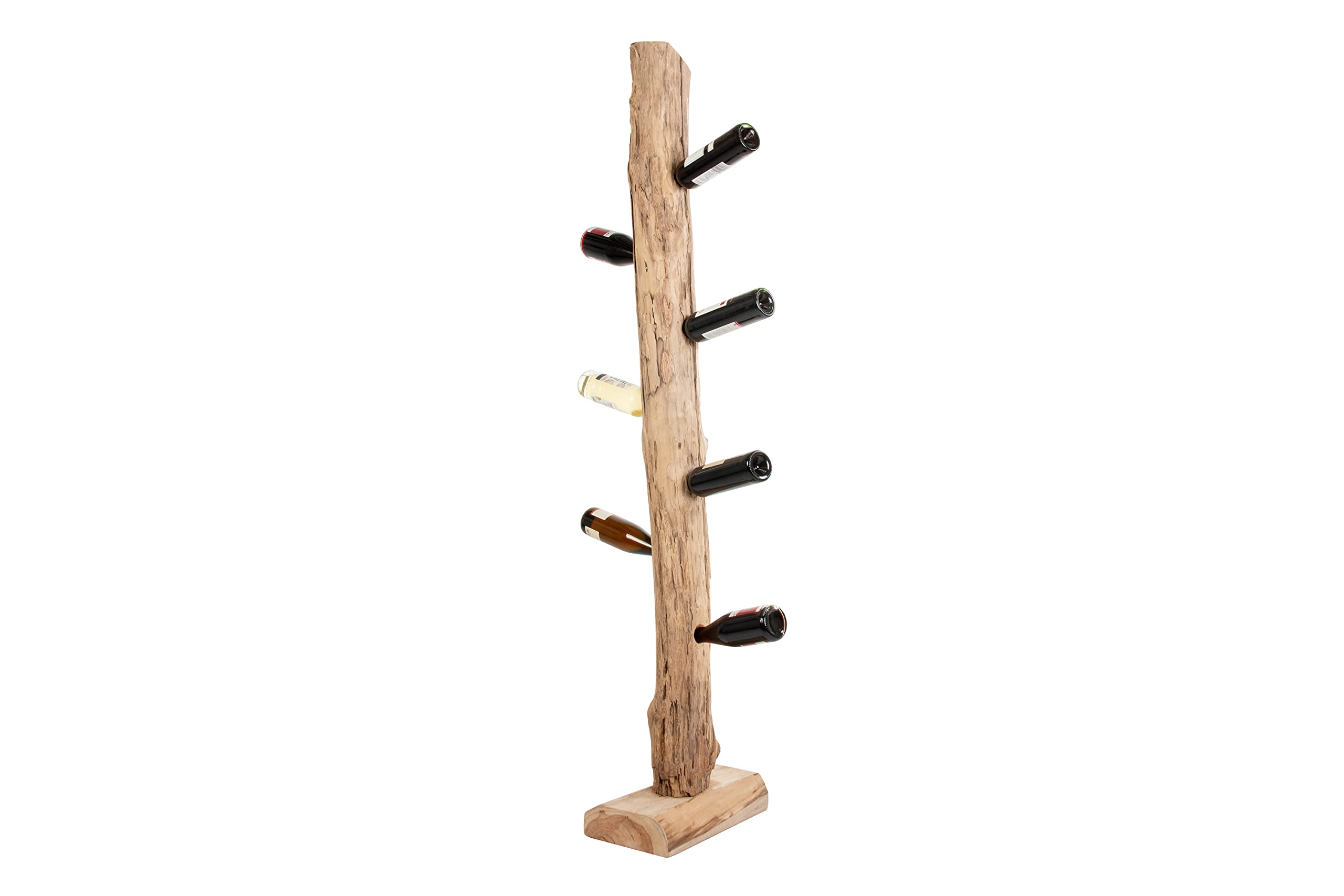 SAM Weinflaschenhalter Laval aus Teakholz, naturbelassen | Flaschenständer aus Massivholz, Weinhalter ca. 40 x 25 x 185 cm
