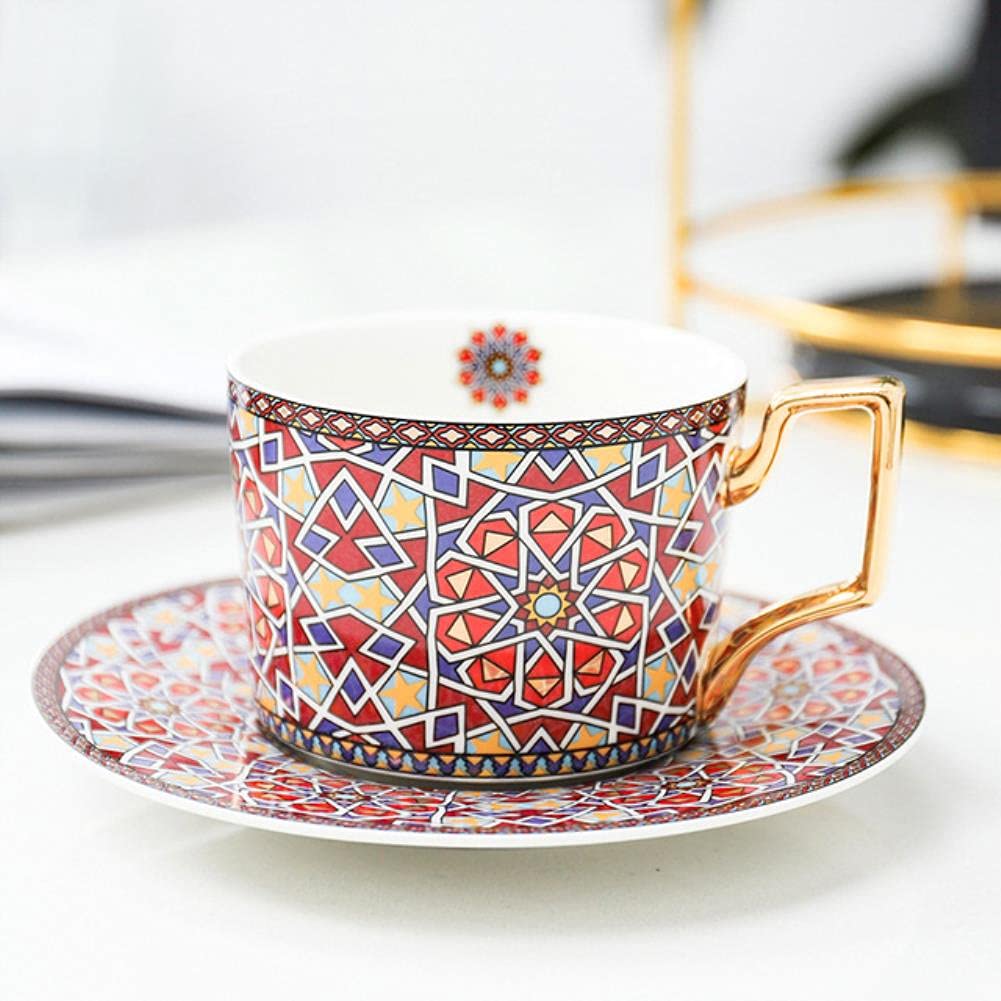 Mug de style marocain avec soucoupe porcelaine UKKO pour théière cuisine maison teacup