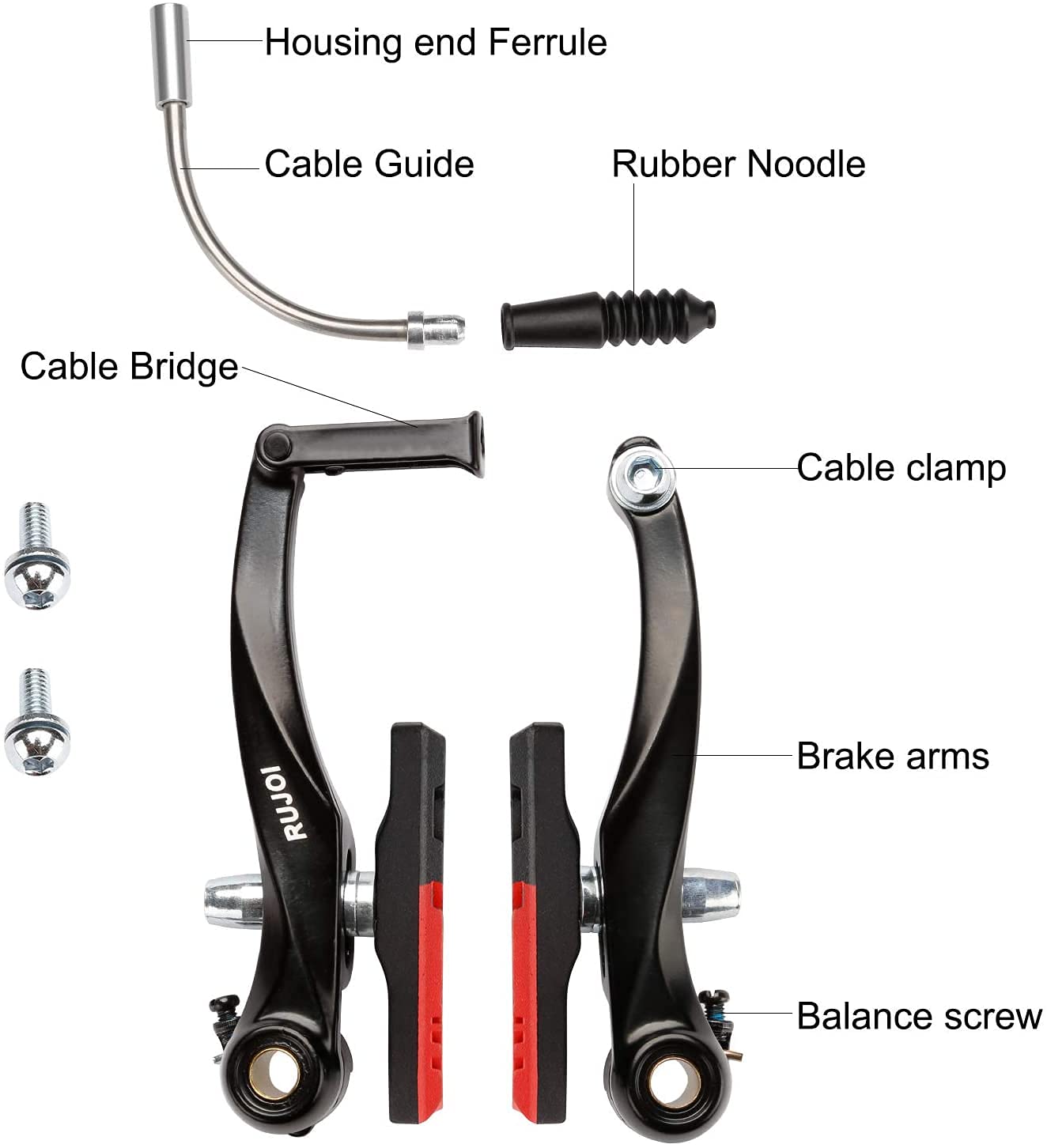 Zestaw hamulców rowerowych Bike V Brake z butami typu V-Brake 72 mm, idealny do jazdy w górach, BMX Bike Brake Set Upgrade