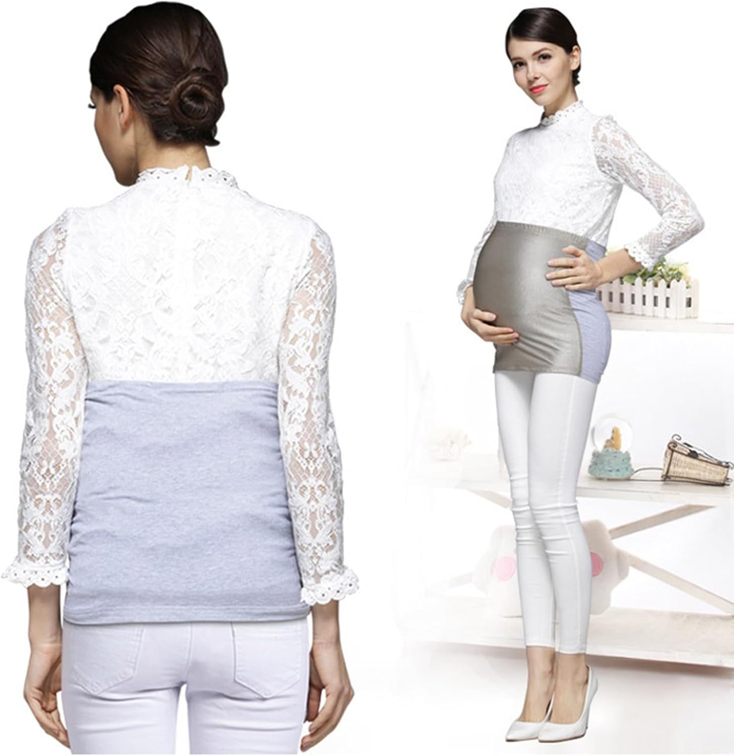Faraday Fabric Faraday Fabric 5G Anti-Radiation Clothes Maternity Top Pregnant EMF Protection Shield 360°
