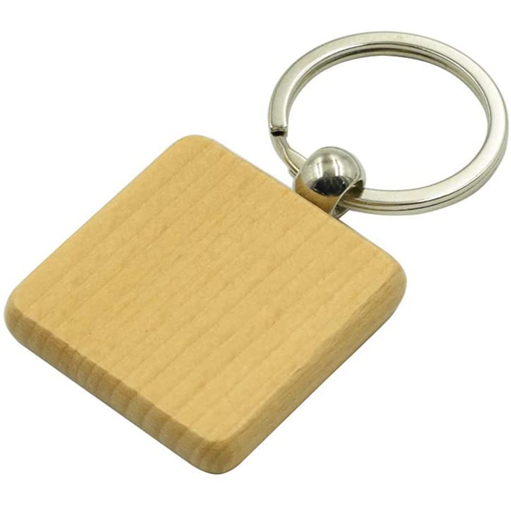 Amazon.co.jp: QAWIHTFURD 200個DIYブランク木製キーホルダースクエア