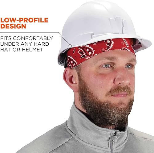 Miniatura 5 de Gorro de alto rendimiento Ergodyne Chill-Its 6630 para absorción de la humedad, color azul