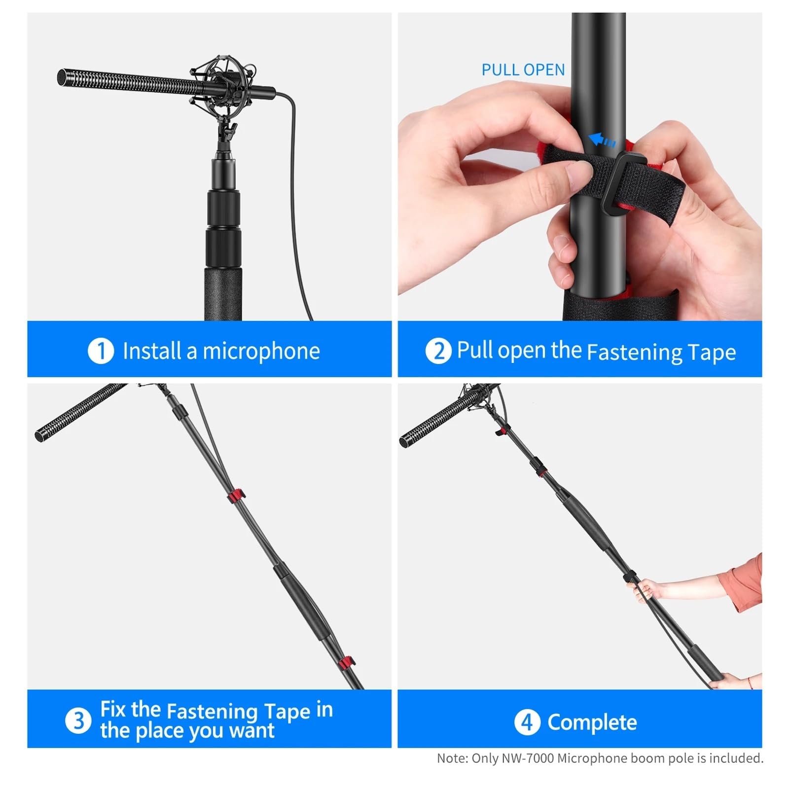 Compatible con brazo de micrófono de 3 secciones NEEWER NW-7000