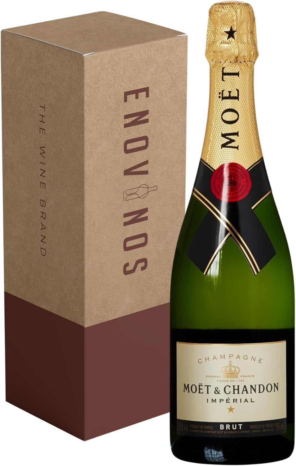 Moët & Chandon Champagne Imperial Brut 12% - Botella de Champan Moet Chandon x 75 cl - ENVIO 24 H - Caja Reforzada - Mejor Selección ENOVINOS THE WINE BRAND