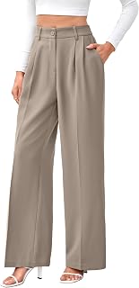 FUNYYZO Wide Leg Dress Pants for Women Work Slacks Business Casual Outfits