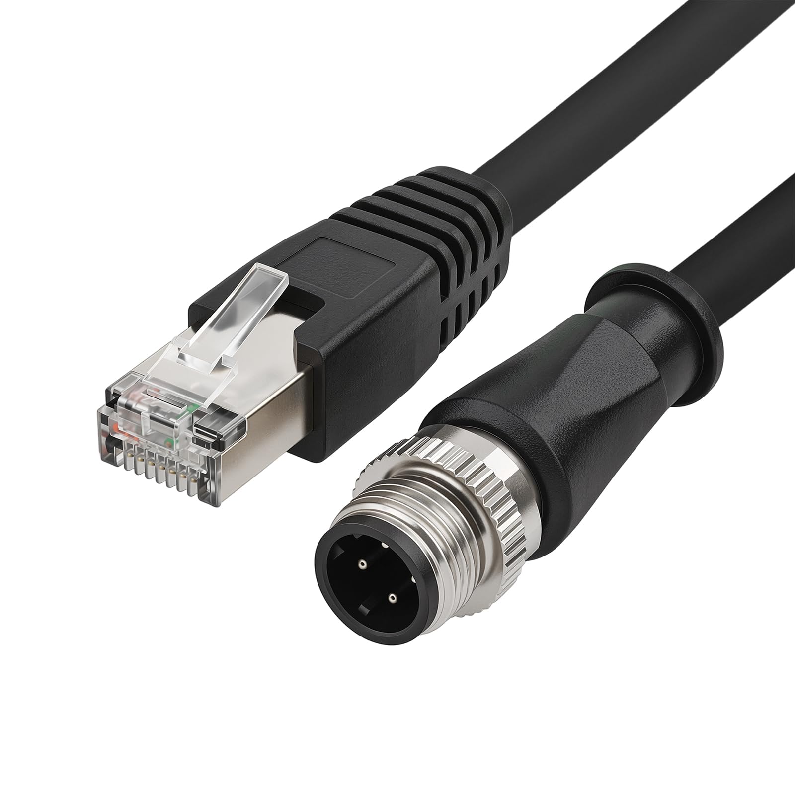 M12 do RJ45 D-Coded 4-pinowy męski Cat5e Ethernet wodoodporny kabel przemysłowy kabel czujnika transmisji (10 m)