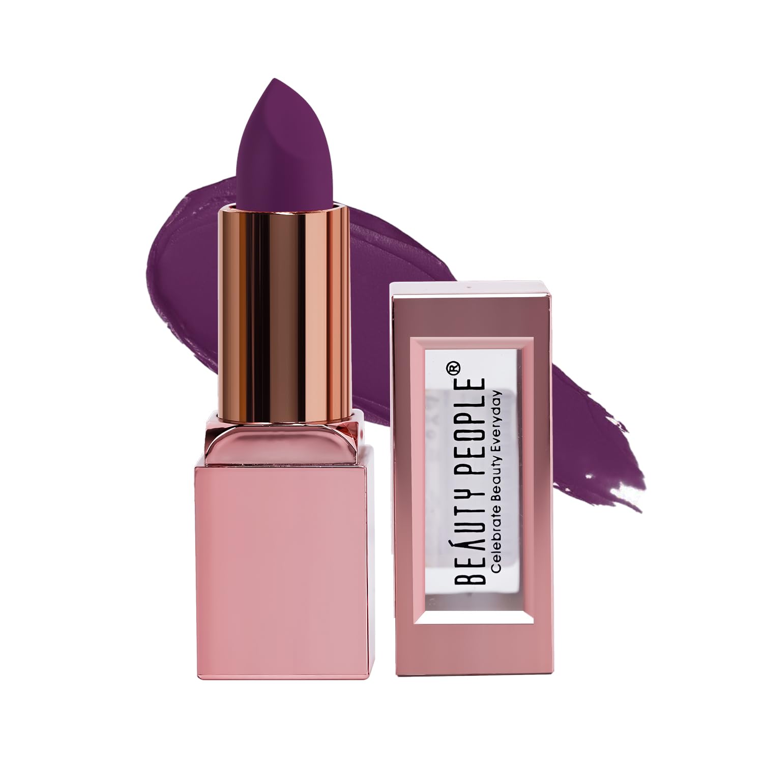 Beauty People Glorified Matte Lipstick, Metallic Lip Colour, Moisturises & Hydrates Lips, 8 Hour Colour Stay, Longlasting, Waterproof, With Jojoba Oil & Vitamin E, Shade Pop Purple, 3.8gm-image-34