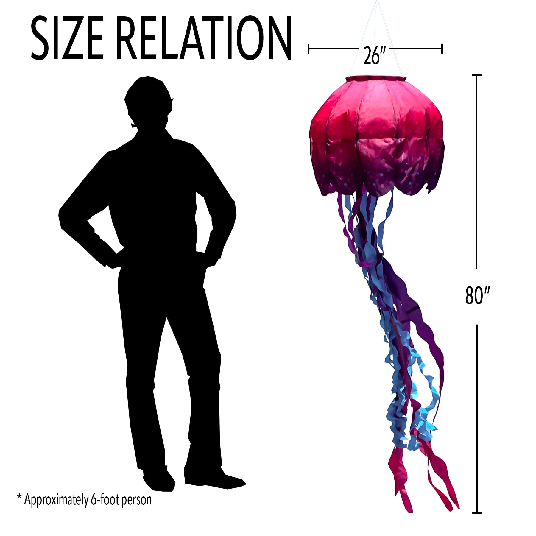 In the Breeze 5232 – Quallen Big Breeze Windsack™ – Großer 3D-Strandwindsack für Höfe, Gärten, Terrassen