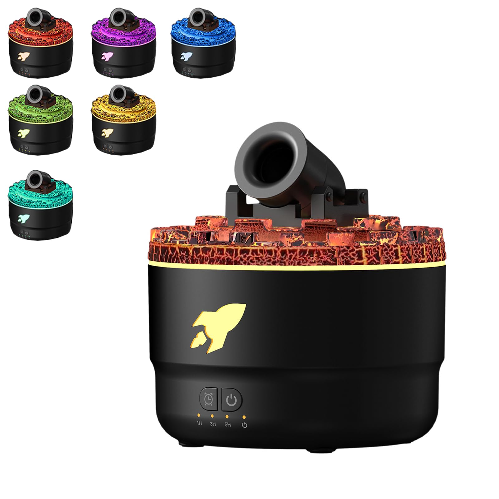 Cannon Blast Aroma Humidifier, 280ml Diffusore di Aromi Umidificatore Ambiente con luci LED, design a torretta, serbatoio grande, 7 colori, per casa, ufficio, hotel