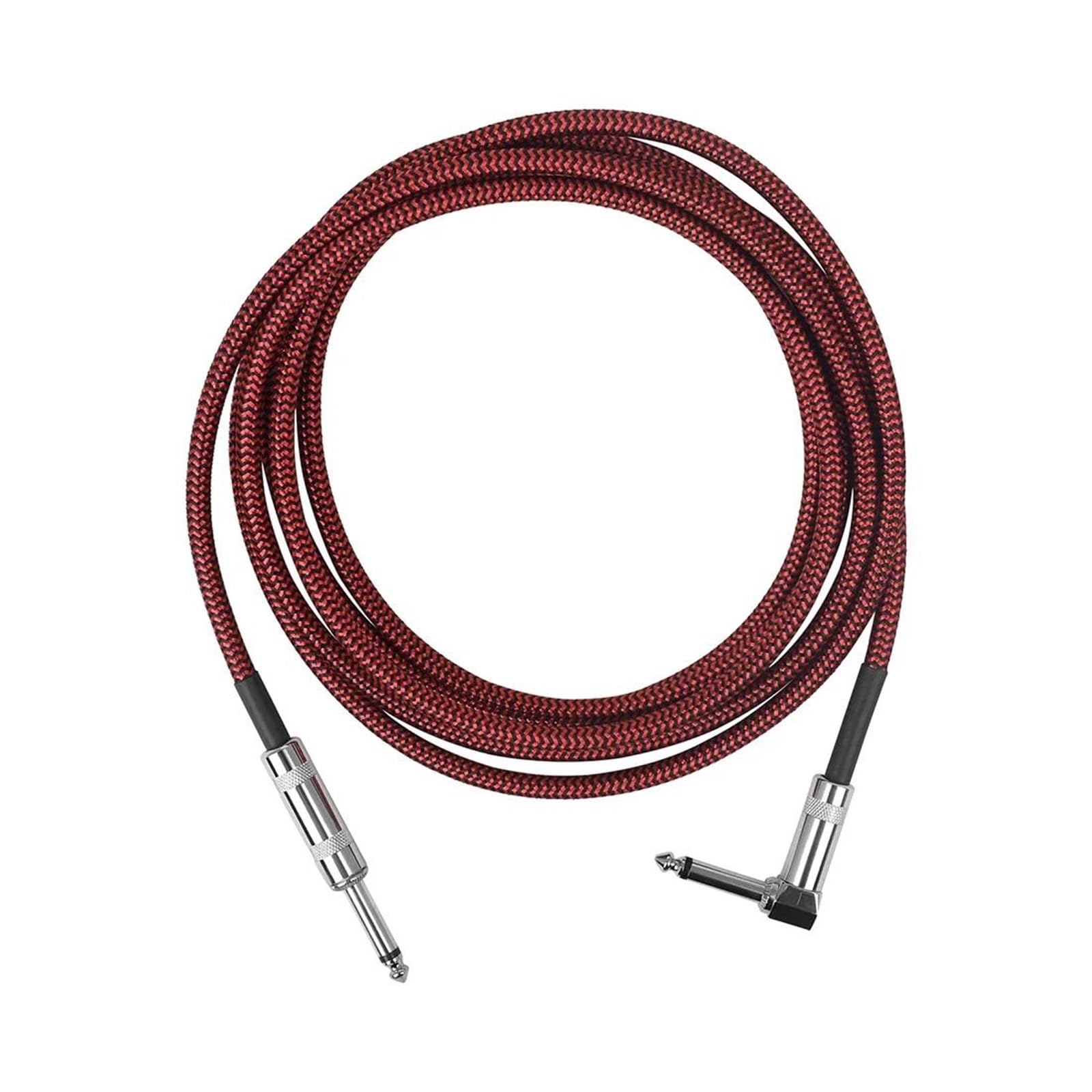 Linia Kabli Do Gitary Elektrycznej 300 Cm Redukcja Szumów Połączenie 6,35 Mm Pleciona Ekranowana Część Basowa