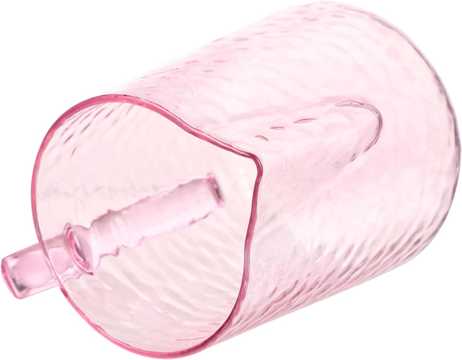 SECFOU Ergonomic Handle Glass Milk Jar 500ml Milk Frothing Cup Pink Glass Pot for Coffee Latte Maker