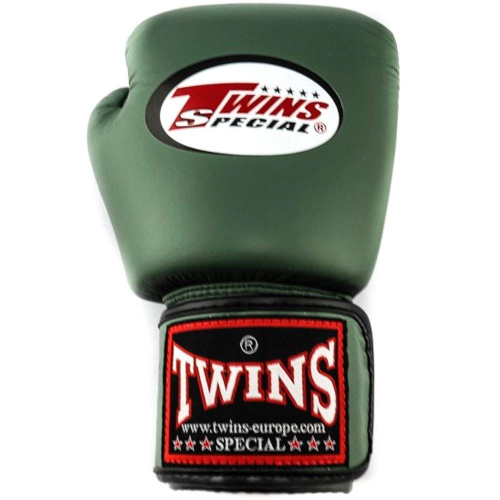 TWINS SPECIAL Boxhandschuhe, Leder BGVL-3, Military Größe 12 Oz