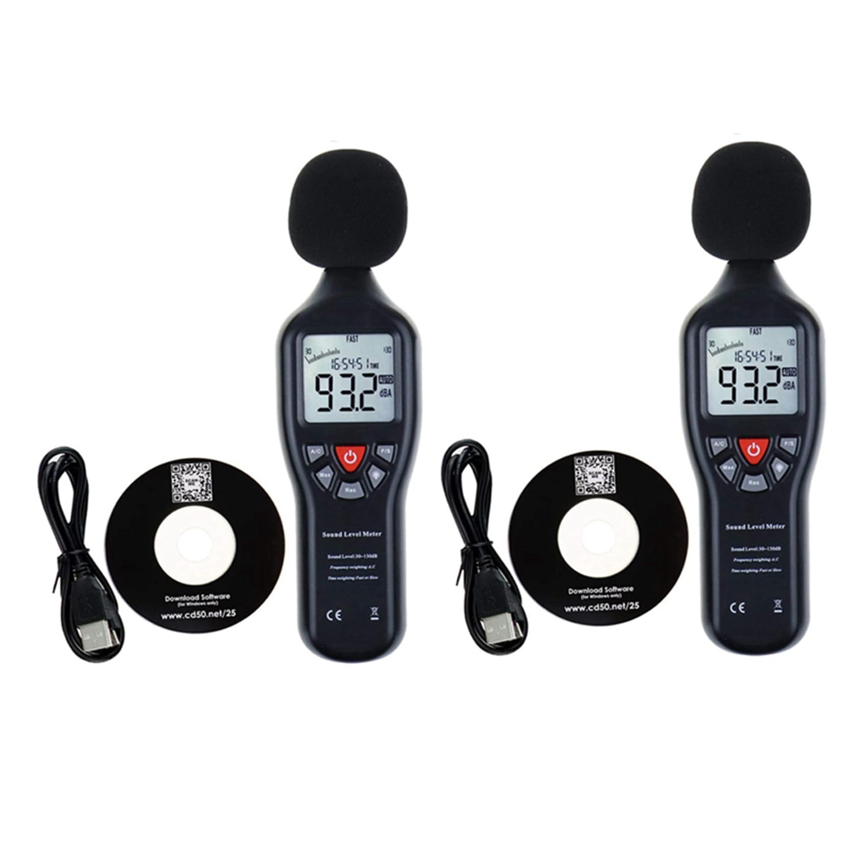 Jnchdghwa 2X High- Noise Sensor Decibel Meter, Noise Meter Noise Meter, Noise Recorder Measuring 30-130DB USB Recording