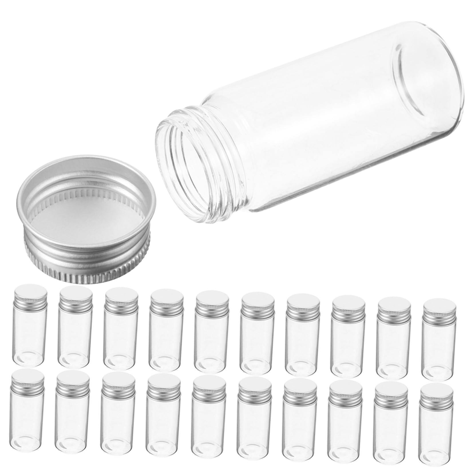 24 Stück 30 Ml Reagenzgläser aus Glas mit Superiorer Abdichtung und Praktischem Deckeldesign Probenröhrchen für Wissenschaftliche Experimente