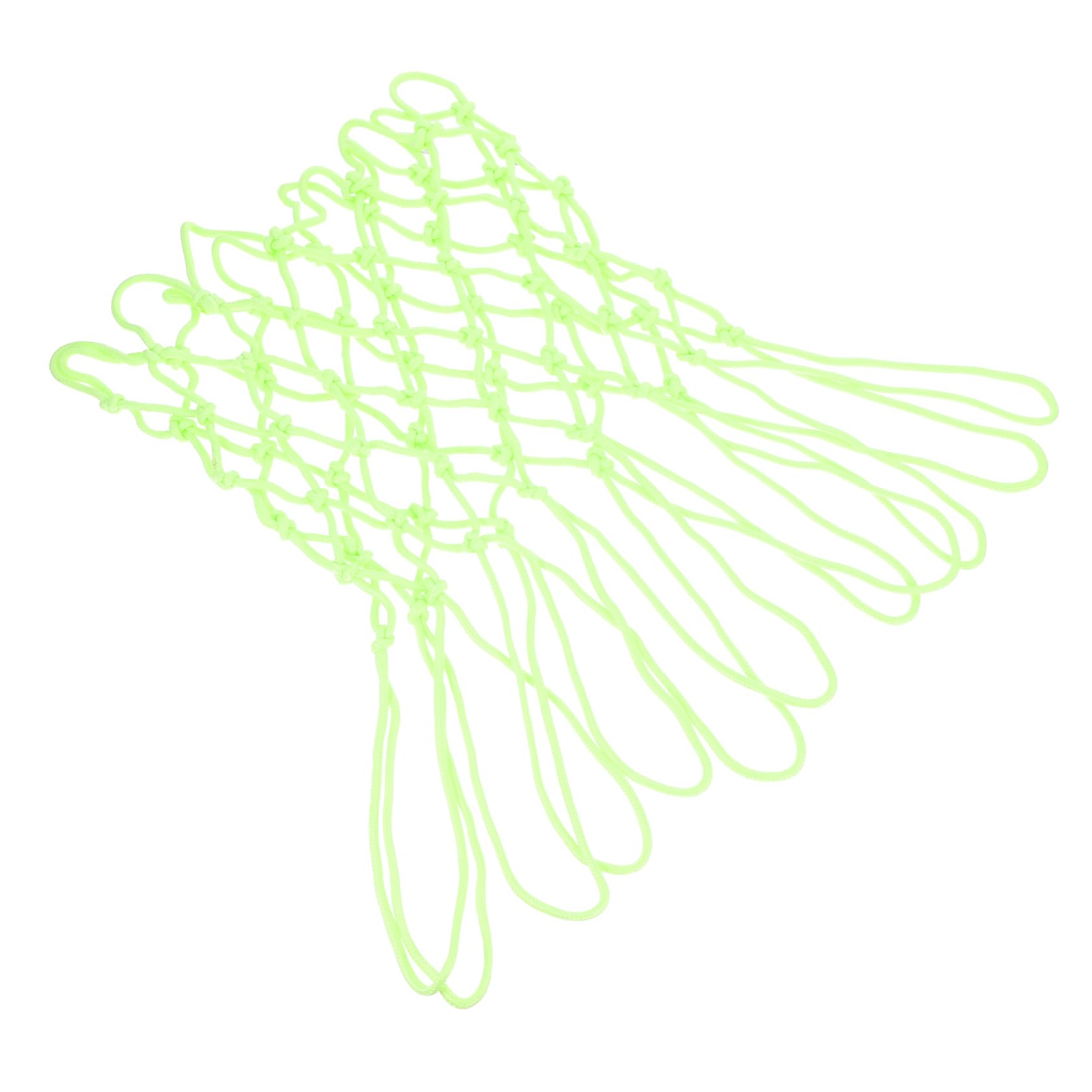 Mipcase Glow in Dark Basketball Net Heavy Duty Nylon Replacement for Outdoor Use Solar Powered Fluorescent Sports Net for Standard Hoops Light Green Hooks
