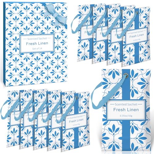 SCENTORINI Duftsäckchen, Kleiderschrank Duft, 14 Stück, Leinen Duftsäckchen Kleiderschrank für Schubladen, Schränke, Beseitigung von Gerüche