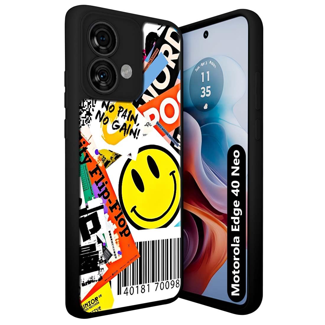 Fashionury Hybrid Armor Designer Back Cover Case for Motorola Edge 40 Neo Protective Hard Back Soft Sides, Shockproof Protection, Anti-Slip Grip (Plastic + Black TPU) -L2022 (B0D7F16M3C) Amazon Price History, Amazon Price Tracker