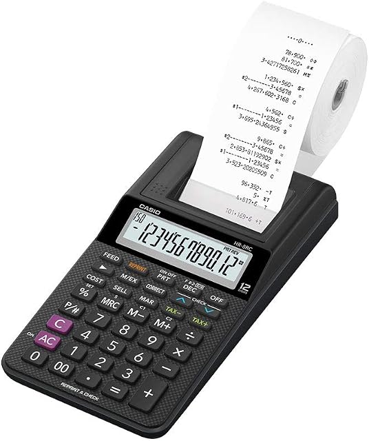 Calculadora com Impressora, 12 Dígitos Casio, Preta