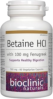 Bioclinic NaturalsBetaine HCL with Fenugreek 60 Veggie Capsules