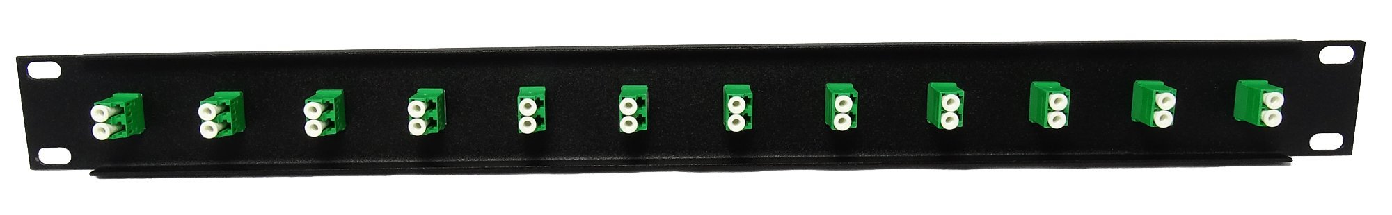 12 porte LC Fiber Patch Panel APC monomodale (accoppiatori verdi) (caricato 1u) 19"